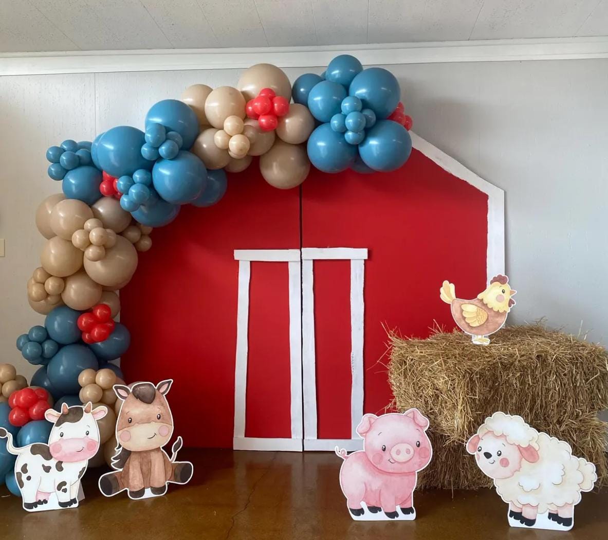 Farm Animal Cutouts cute watercolor farm Cutouts centerpieces farm animal standee, farm themed Party Decor, table toppers baby shower - EzCutoutz