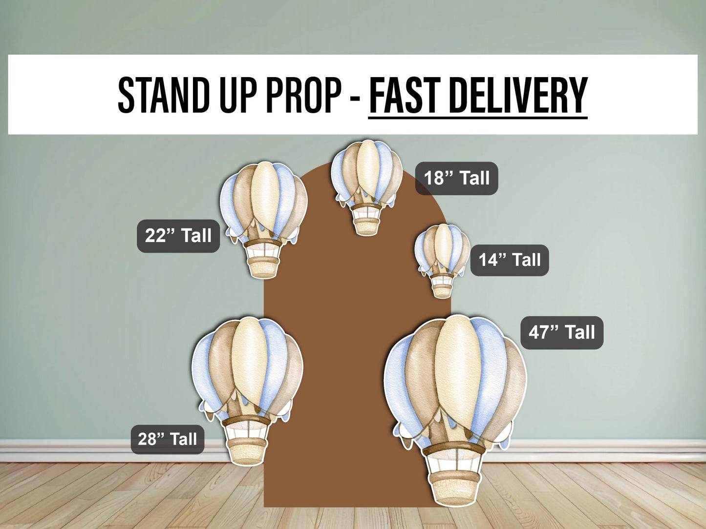 Hot Air Balloon cutouts decorations, coroplast cutout party props decorations backdrop cutouts signs table centerpiece Yard - EzCutoutz