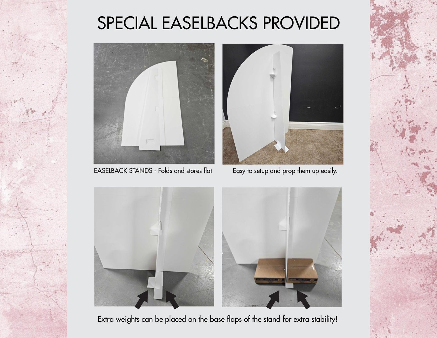 Blank Panel Backdrop Pastel Backdrops with stands, NOT fabric. 4mm coroplast backdrop - EzCutoutz