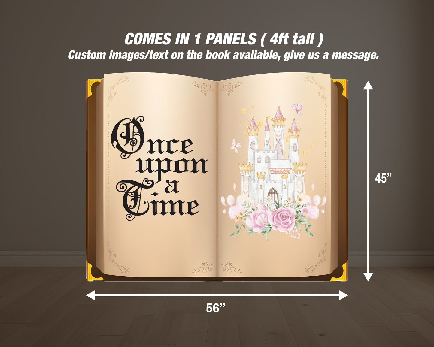 Once Upon a Time Backdrop Princess birthday party fairytale babyshower, display, princess themed backdrop, rigid board, coroplast - EzCutoutz