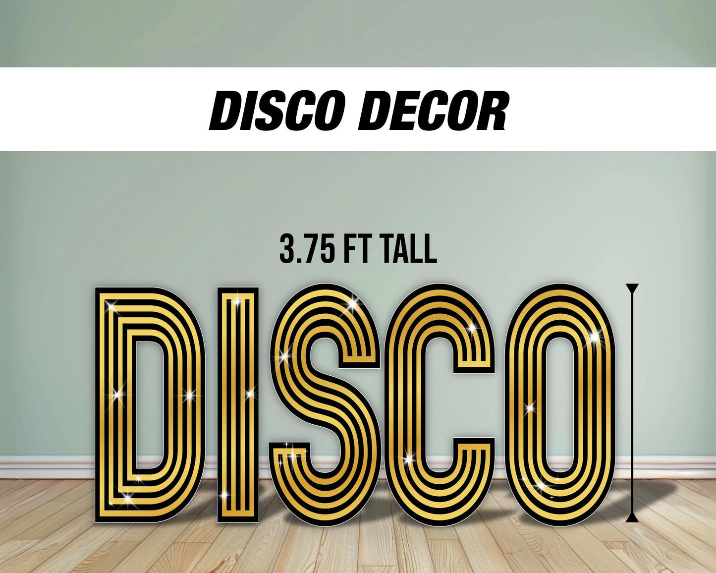 Disco letter cutout decor disco themed, 90s 80s party, groovy lawn signs, yard sign, backdrop centerpieces, high resolution coroplast - EzCutoutz