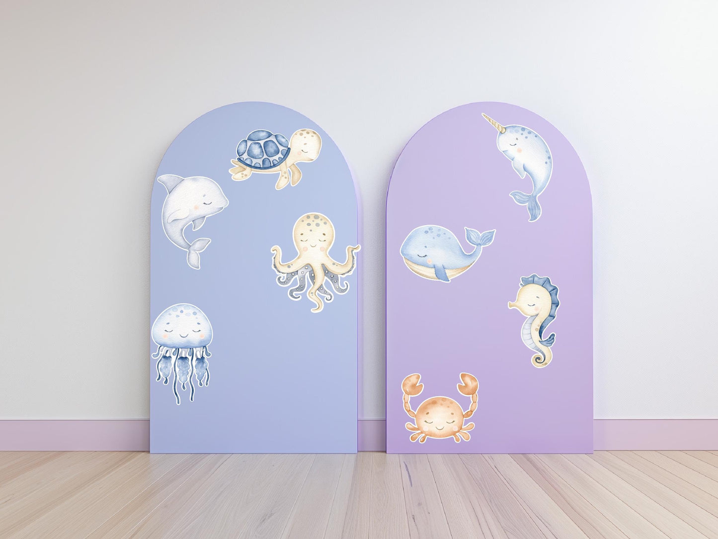 Ocean animals Sea animals Cutouts cute sea watercolor Cutouts centerpieces standee, ocean themed Party Decor, table toppers, babyshower - EzCutoutz