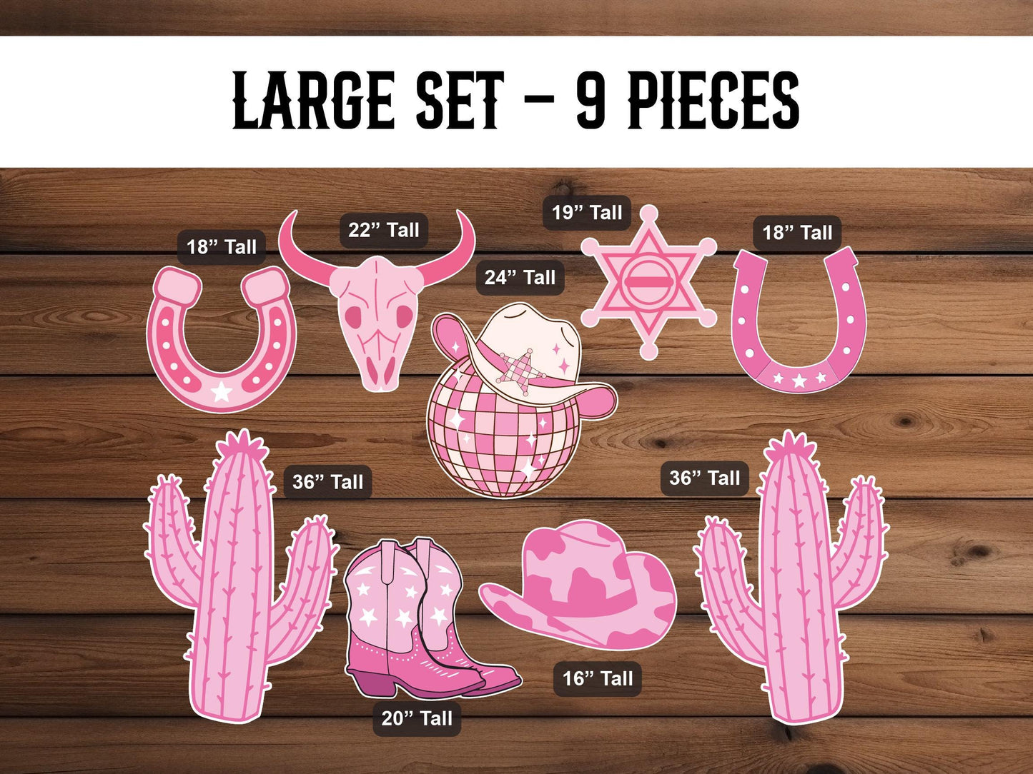 Cowgirl Cutouts Cowgirl decor props party disco cowgirl pink cow girl hat centerpieces standee, farm themed birthday yeehaw howdy - EzCutoutz