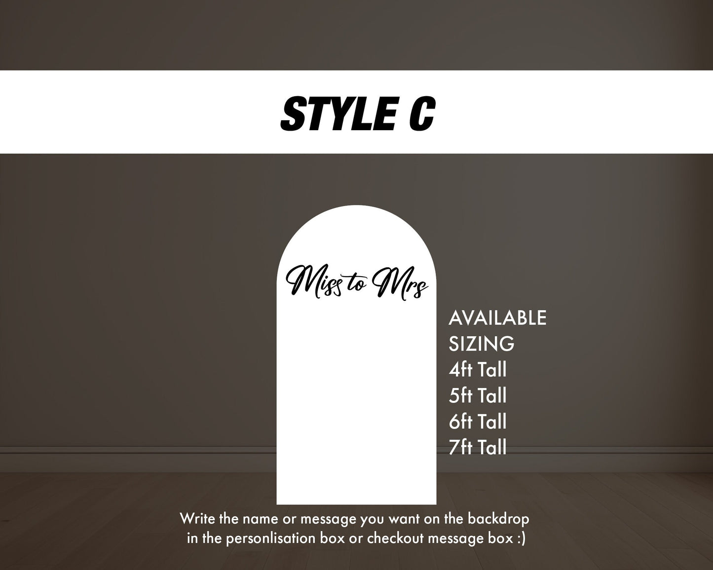 Bride to Be arch backdrop Miss to Mrs Arch Backdrop, Bridal backdrop standee, bridal shower, Rigid board coroplast with stands, NOT fabric. - EzCutoutz