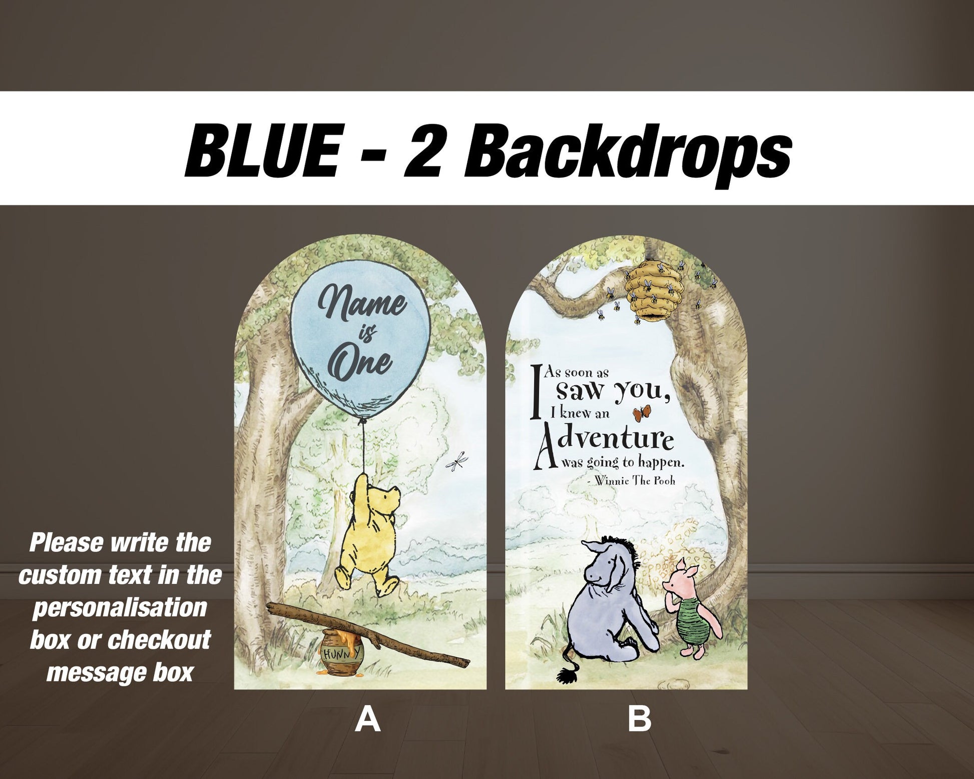 Classic Winnie the pooh Backdrop babyshower, display Classic bear, winnie the poohdecor, cutouts, lawn signs, yard sign, centerpieces - EzCutoutz