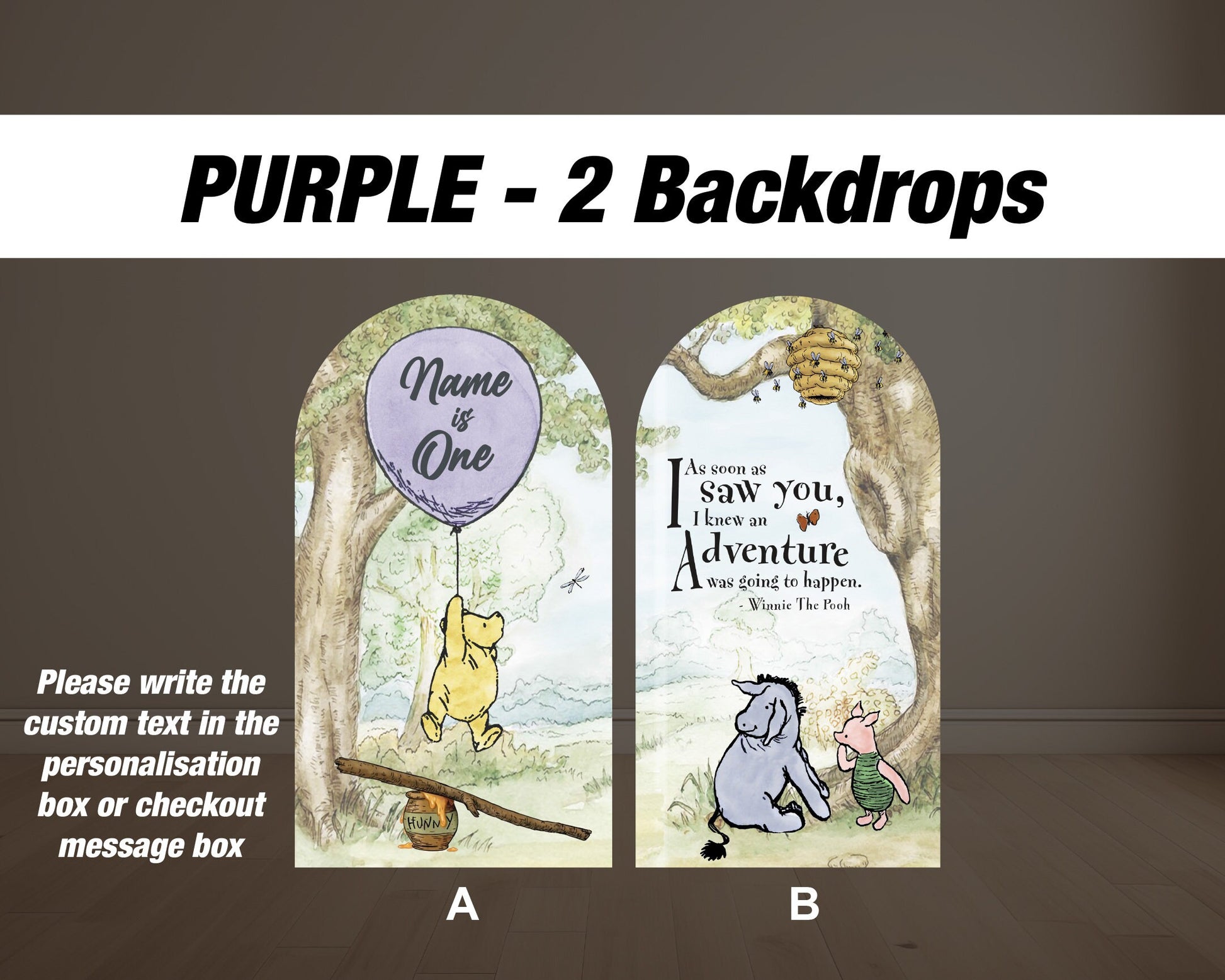 Classic Winnie the pooh Backdrop babyshower, display Classic bear, winnie the poohdecor, cutouts, lawn signs, yard sign, centerpieces - EzCutoutz