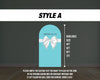 Bride backdrop, bride bow backdrop, blue arch, bridal shower, rigid board with stands - EzCutoutz