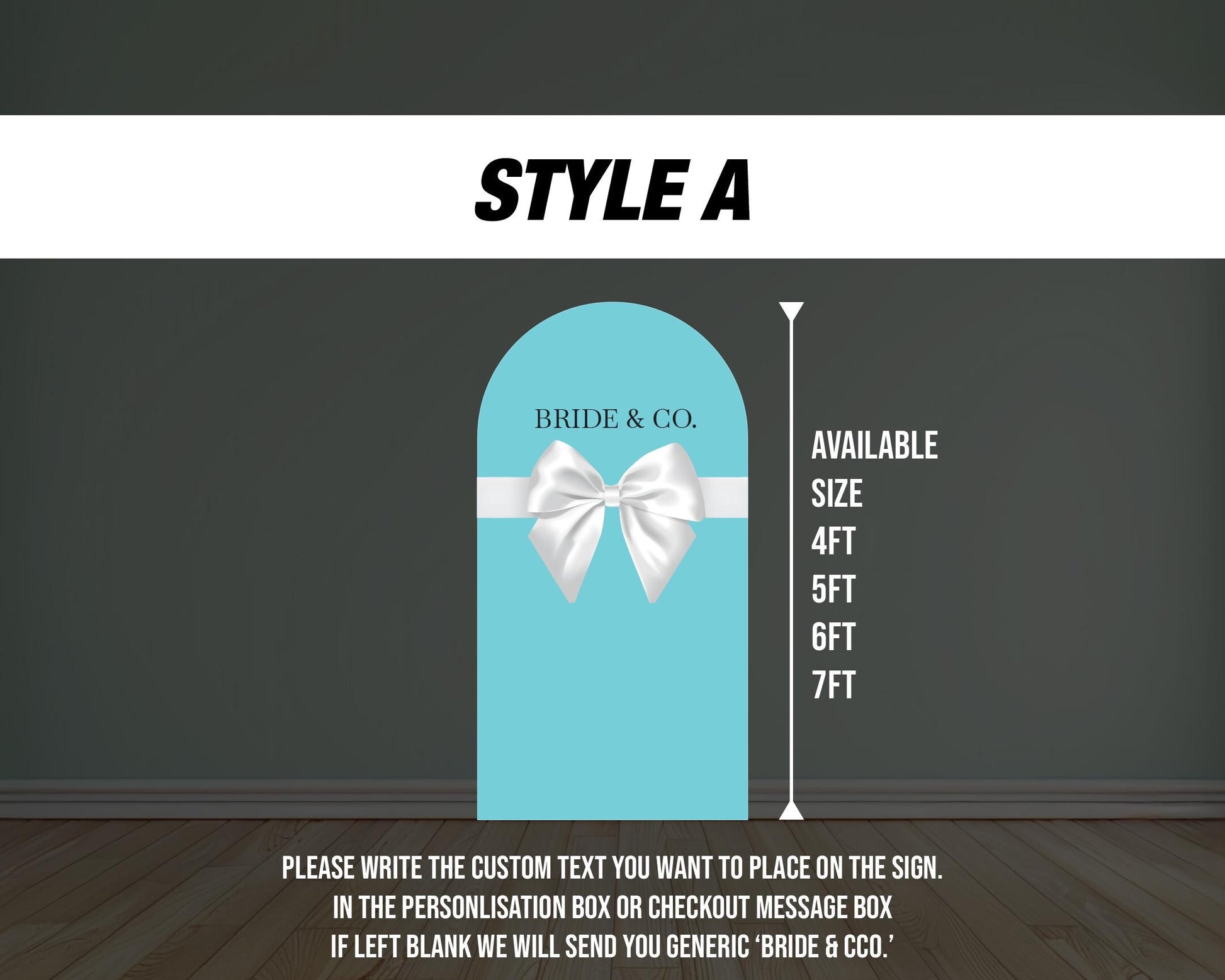 Bride backdrop, bride bow backdrop, blue arch, bridal shower, rigid board with stands - EzCutoutz