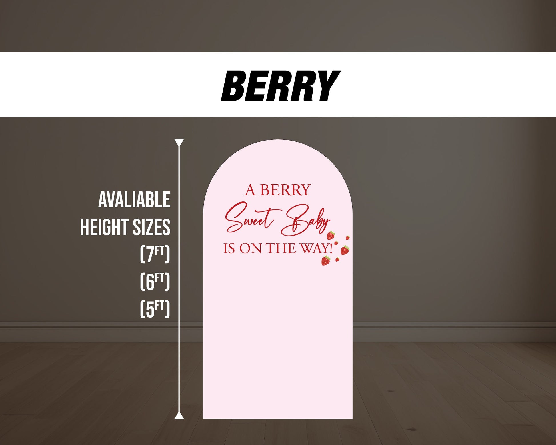 Strawberry Arch Backdrop, with stands, Babyshower Strawberry themed Birthday Party Decor, baby shower, birthday party, party prop stands - EzCutoutz