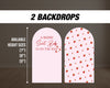 Strawberry Arch Backdrop, with stands, Babyshower Strawberry themed Birthday Party Decor, baby shower, birthday party, party prop stands - EzCutoutz