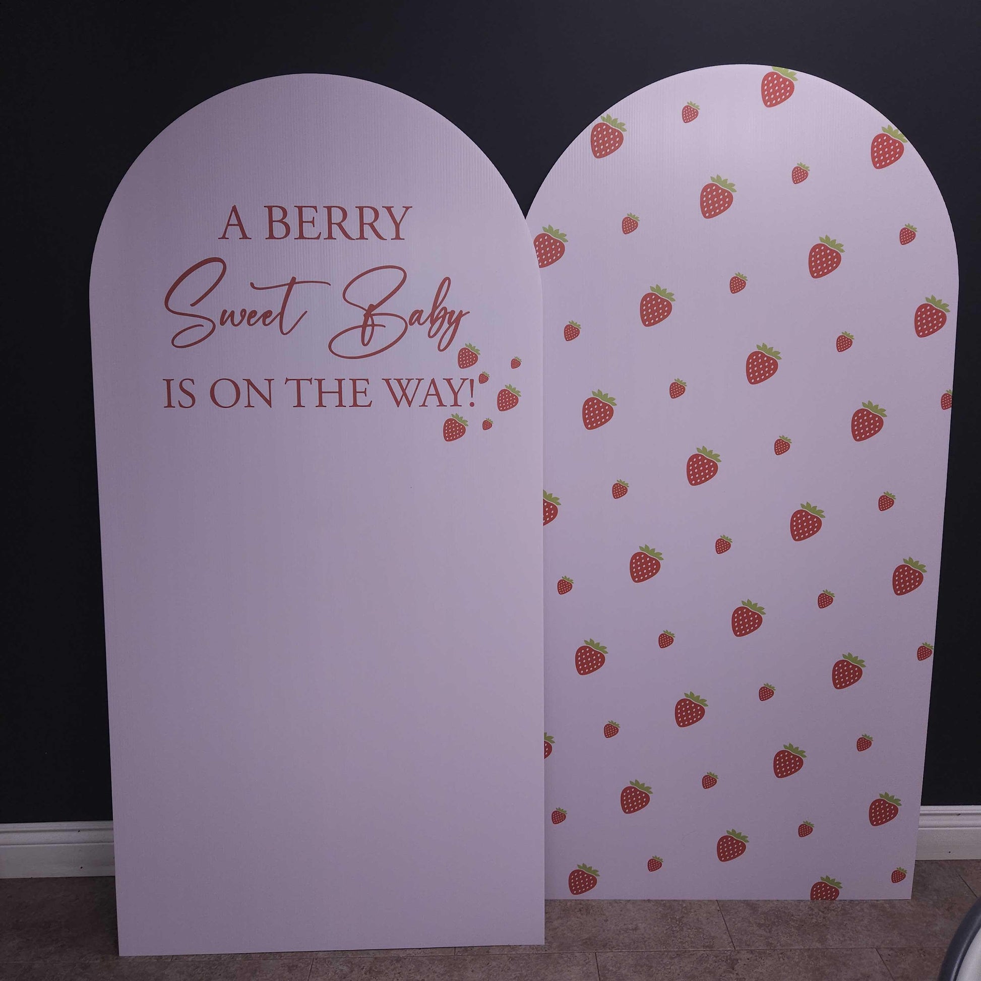 Strawberry Arch Backdrop, with stands, Babyshower Strawberry themed Birthday Party Decor, baby shower, birthday party, party prop stands - EzCutoutz