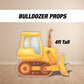 BIG Bulldozer Prop, bull dozerprop, construction themed, birthday party, baby birthday rigid coroplast board with stands - EzCutoutz