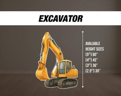 BIG Excavator Prop, construction prop, Digger, Big shovel machine, construction themed, birthday party, baby birthday rigid coroplast board - EzCutoutz