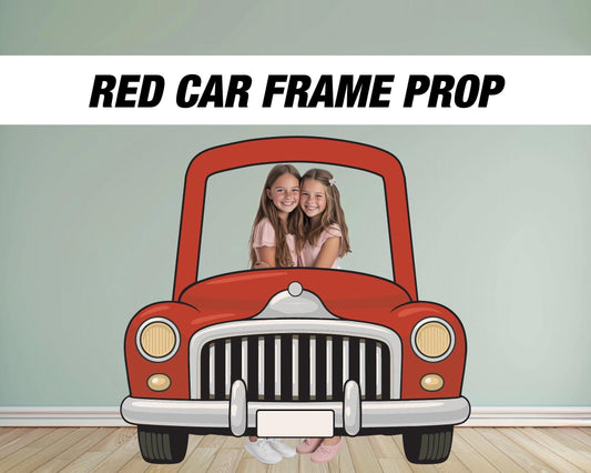 Red Car Cutout Decor, Photo Prop, red car selfie frame Birthday party decor, cutouts, lawn signs, yard sign - EzCutoutz