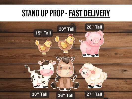 Farm Animal Cutouts cute watercolor farm Cutouts centerpieces farm animal standee, farm themed Party Decor, table toppers baby shower - EzCutoutz