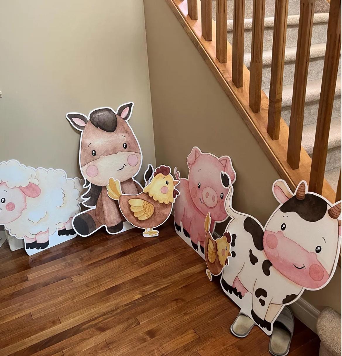 Farm Animal Cutouts cute watercolor farm Cutouts centerpieces farm animal standee, farm themed Party Decor, table toppers baby shower - EzCutoutz