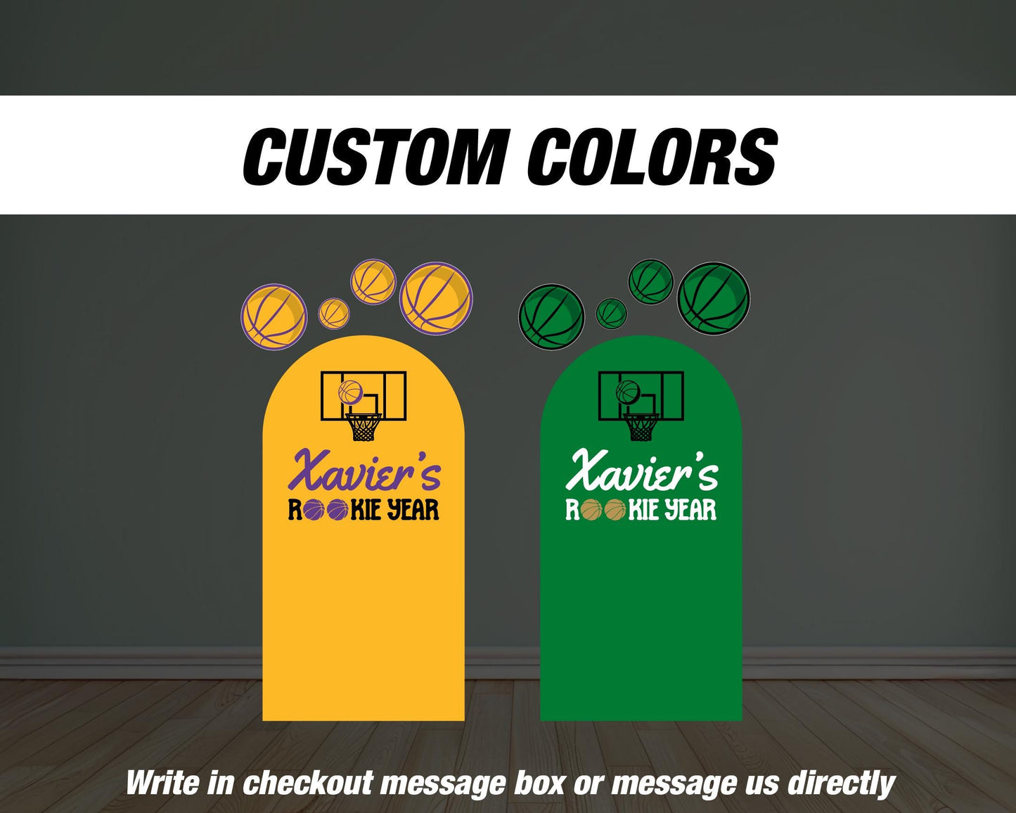 Rookie Year Backdrop Basketball themed Panel Backdrop with stands, First Year Draft NOT fabric. 4mm coroplast backdrop, First birthday - EzCutoutz