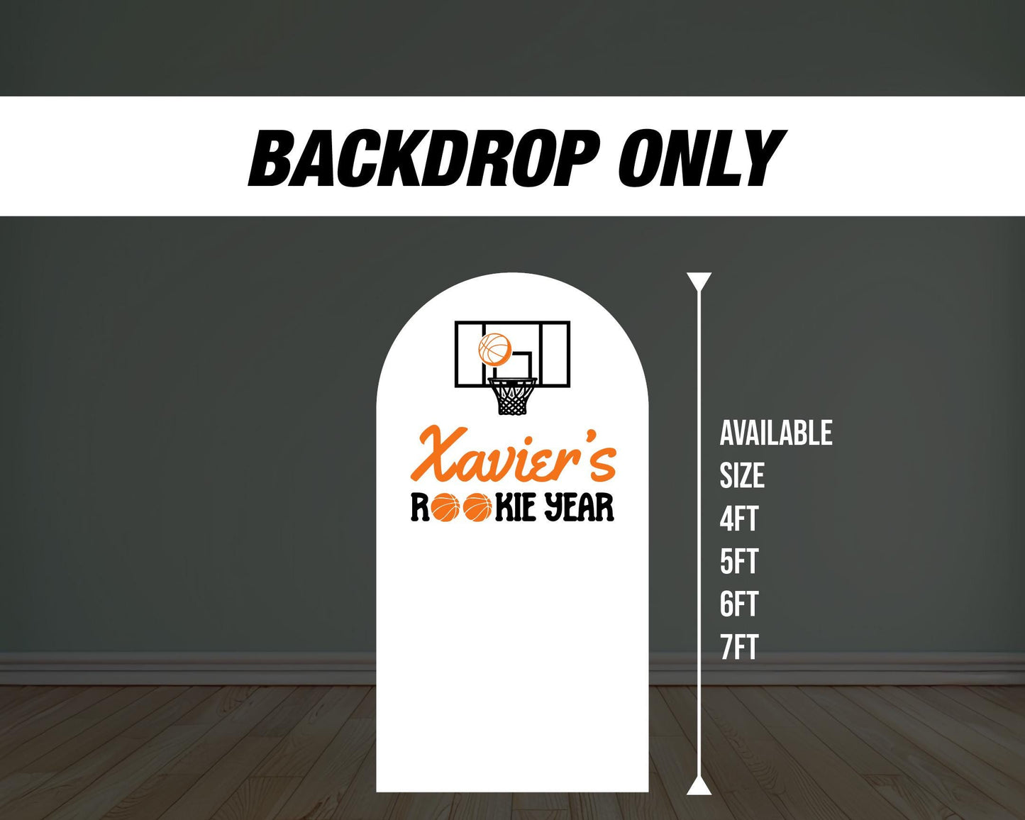 Rookie Year Backdrop Basketball themed Panel Backdrop with stands, First Year Draft NOT fabric. 4mm coroplast backdrop, First birthday - EzCutoutz