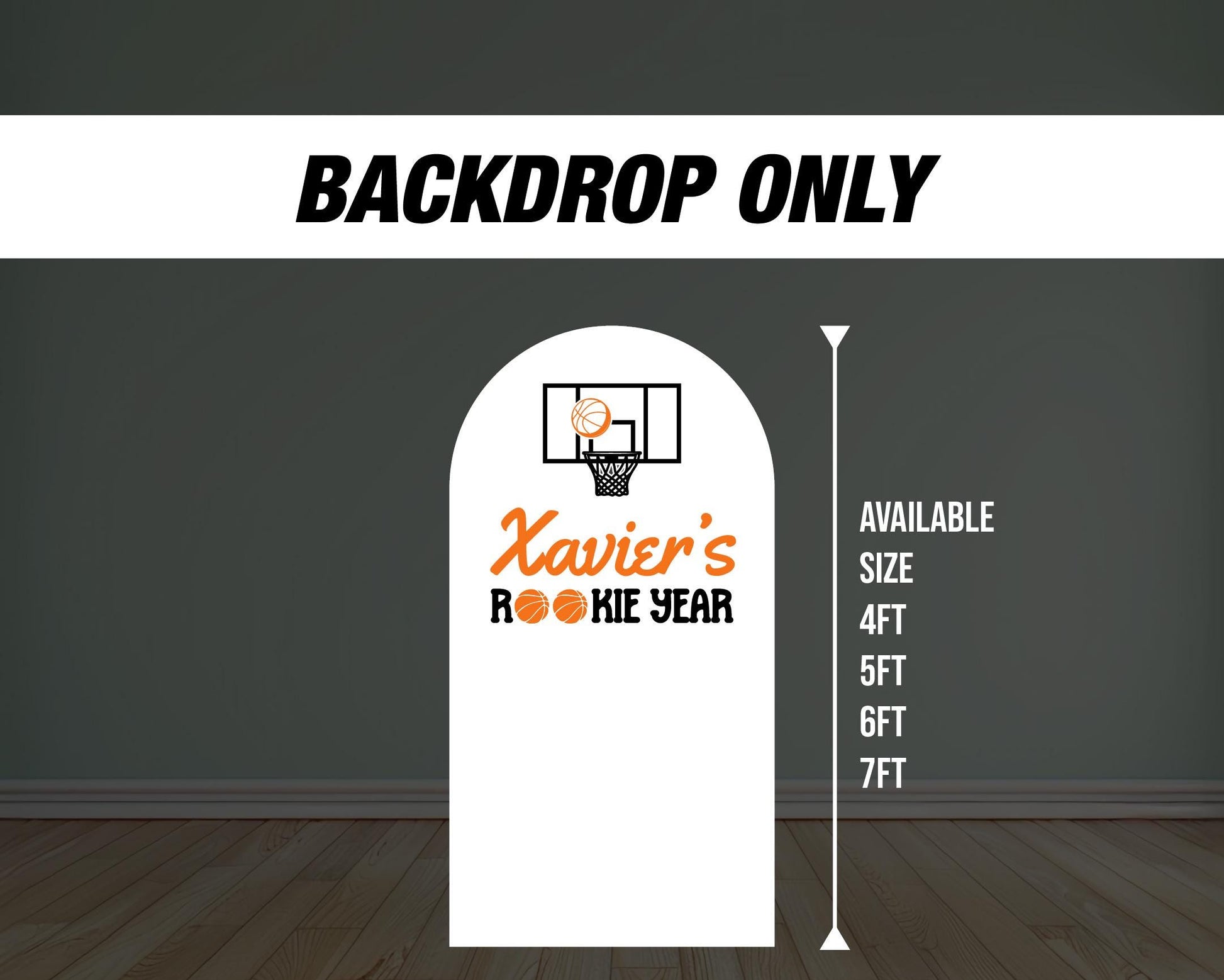Rookie Year Backdrop Basketball themed Panel Backdrop with stands, First Year Draft NOT fabric. 4mm coroplast backdrop, First birthday - EzCutoutz