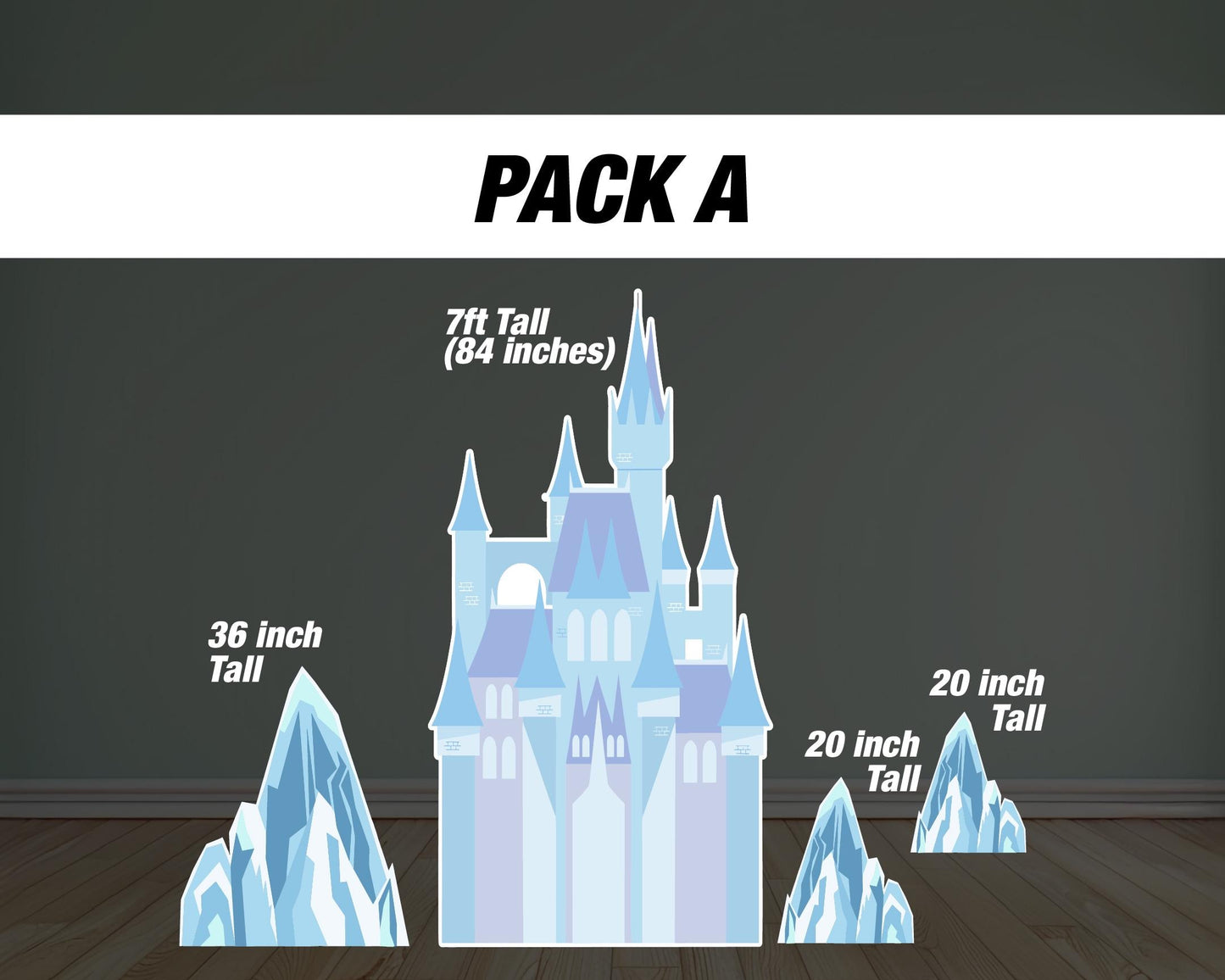 Frozen Castle cutout Decoration Party props centerpieces, iceberg, ice queen, princess, indoor decor backdrop - EzCutoutz