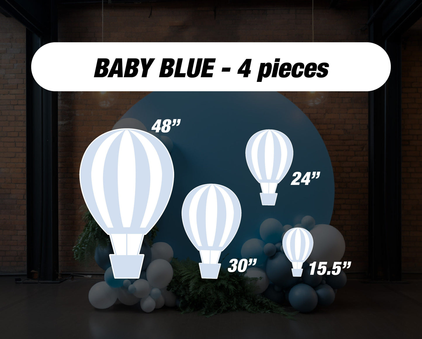Hot Air Balloon cutouts decorations, coroplast cutout party props decorations backdrop cutouts signs table centerpiece Yard - EzCutoutz