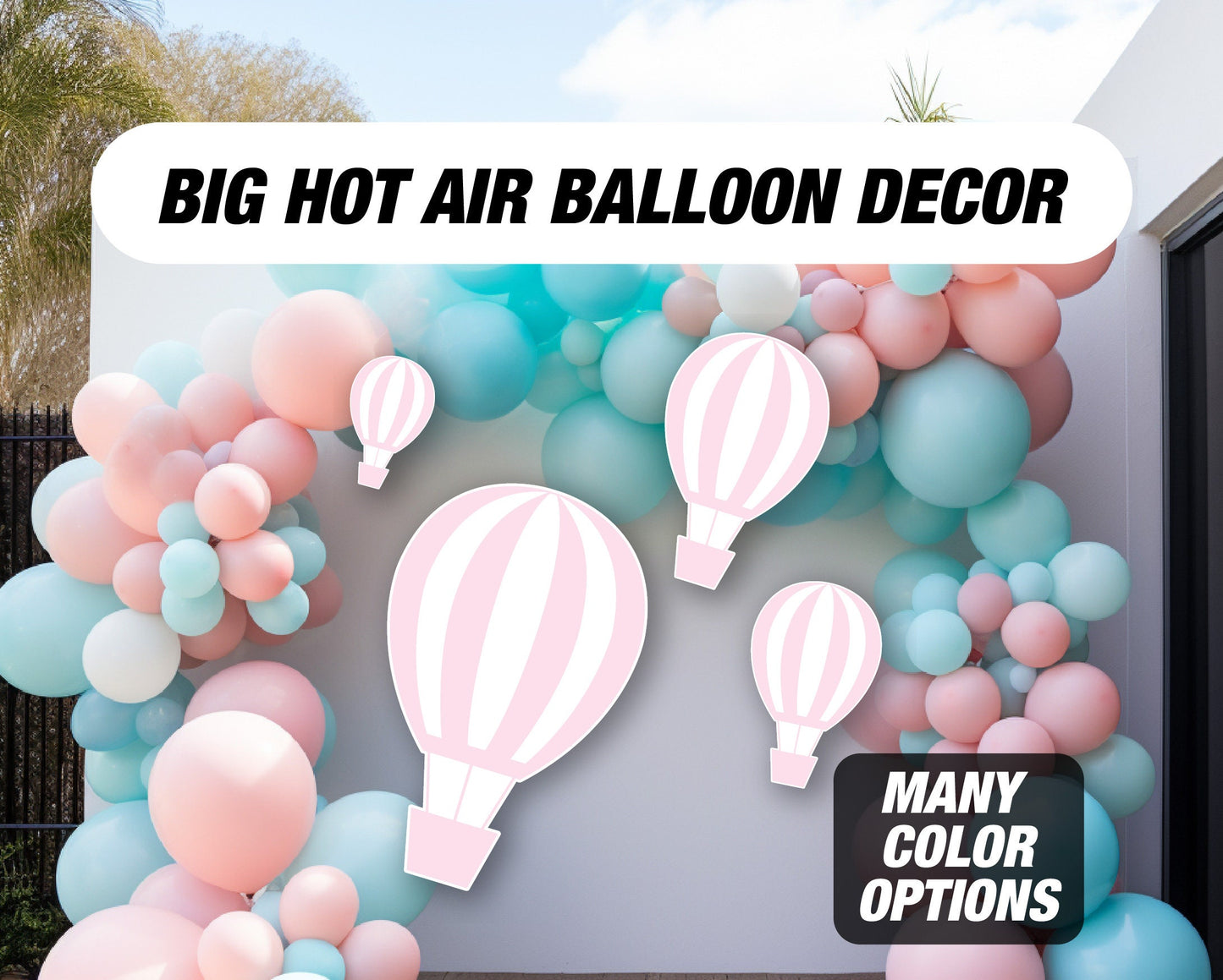 Hot Air Balloon cutouts decorations, coroplast cutout party props decorations backdrop cutouts signs table centerpiece Yard - EzCutoutz
