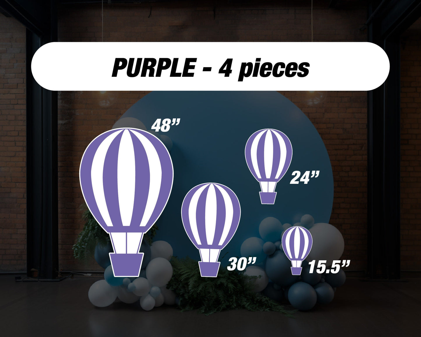 Hot Air Balloon cutouts decorations, coroplast cutout party props decorations backdrop cutouts signs table centerpiece Yard - EzCutoutz