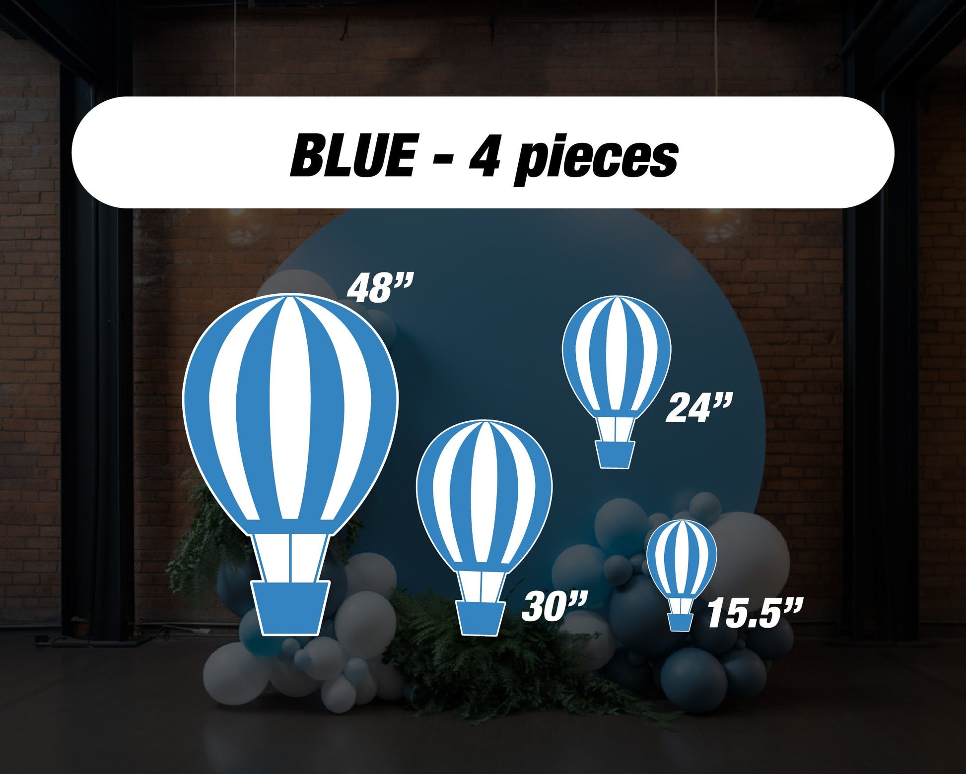 Hot Air Balloon cutouts decorations, coroplast cutout party props decorations backdrop cutouts signs table centerpiece Yard - EzCutoutz