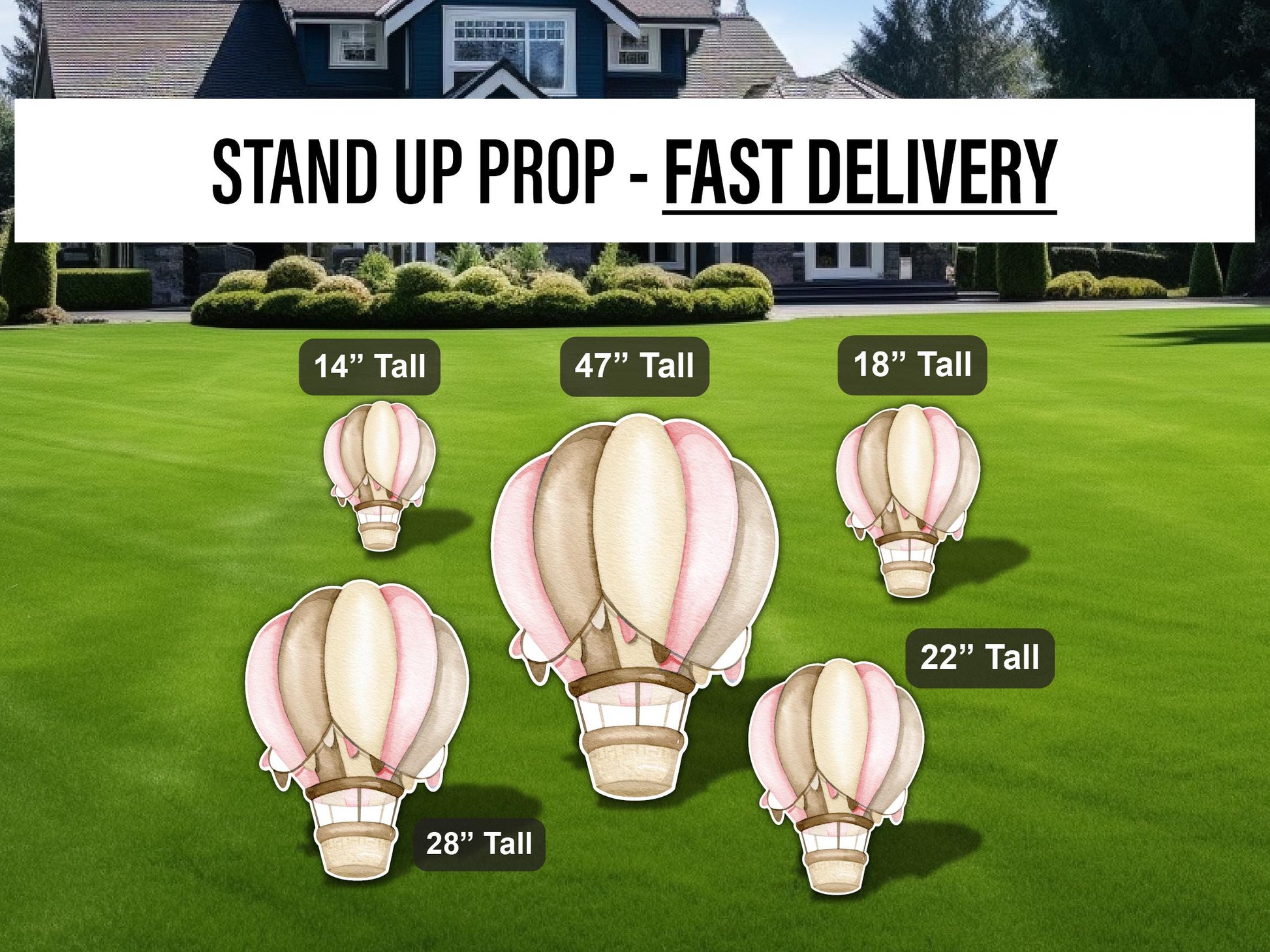 Hot Air Balloon cutouts decorations, coroplast cutout party props decorations backdrop cutouts signs table centerpiece Yard - EzCutoutz