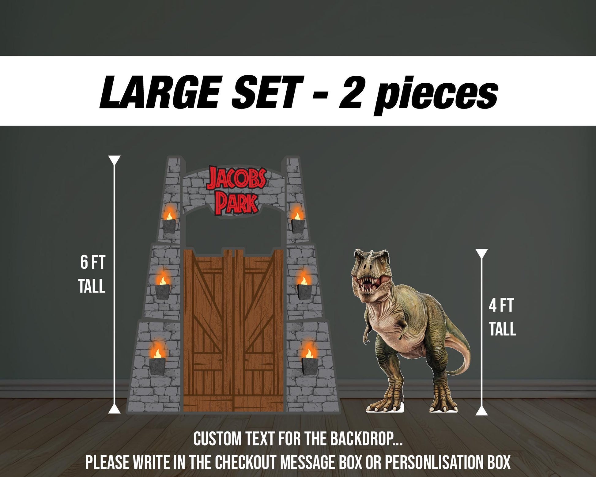 BIG Dinosaur Park Backdrop, Dinosaur Birthday cutouts , Dino Park Themed, T-Rex, Big dinosaur lawn signs yard sign, backdrop centerpieces - EzCutoutz