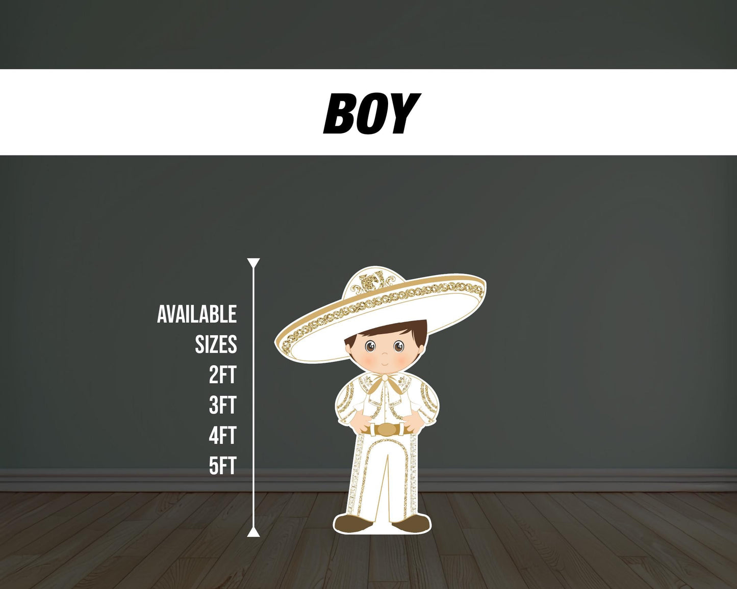 Charro Mariachi Boy Mexican Fiesta Picado themed Panel Backdrop with stands, NOT fabric. 4mm coroplast backdrop, First birthday - EzCutoutz