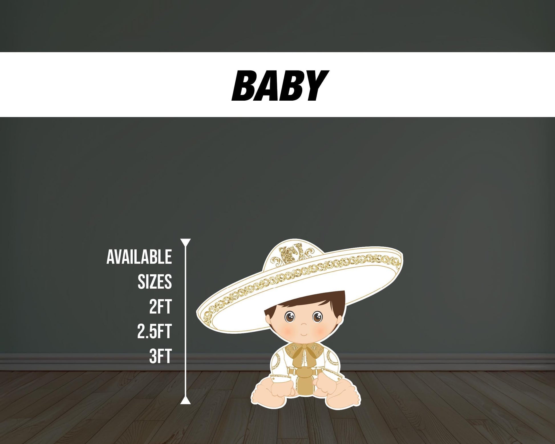 Papel Cortado Backdrop Charro Mariachi Boy Mexican Panel Backdrop with stands, NOT fabric. 4mm coroplast backdrop, First birthday - EzCutoutz