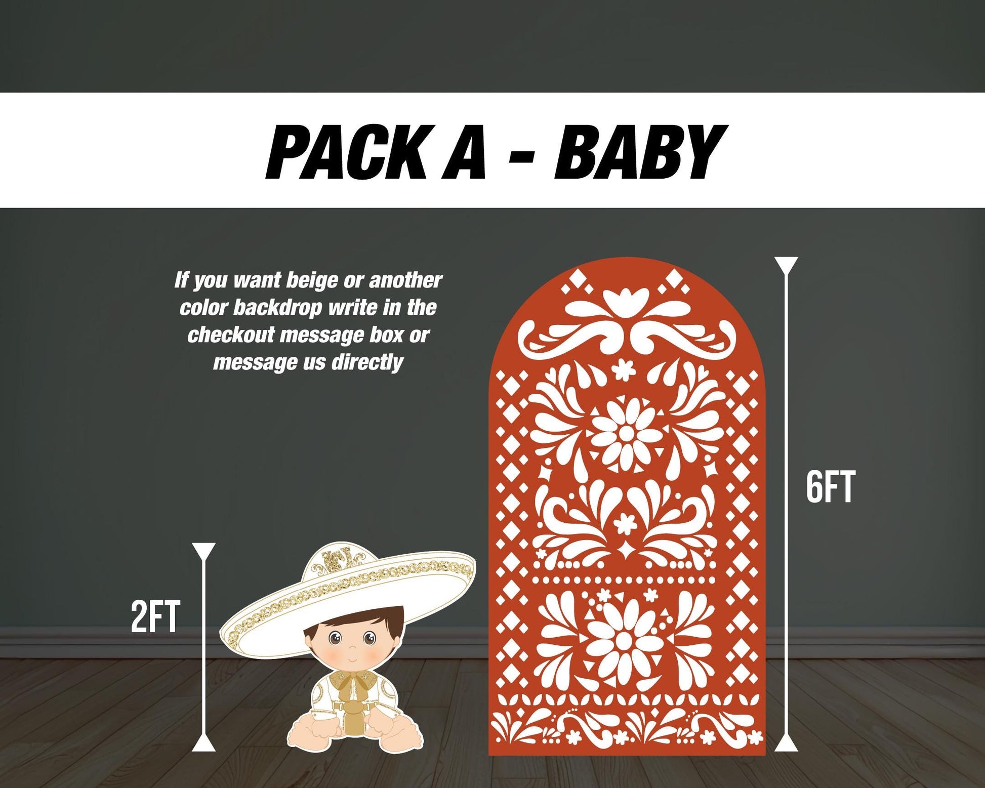 Papel Cortado Backdrop Charro Mariachi Boy Mexican Panel Backdrop with stands, NOT fabric. 4mm coroplast backdrop, First birthday - EzCutoutz