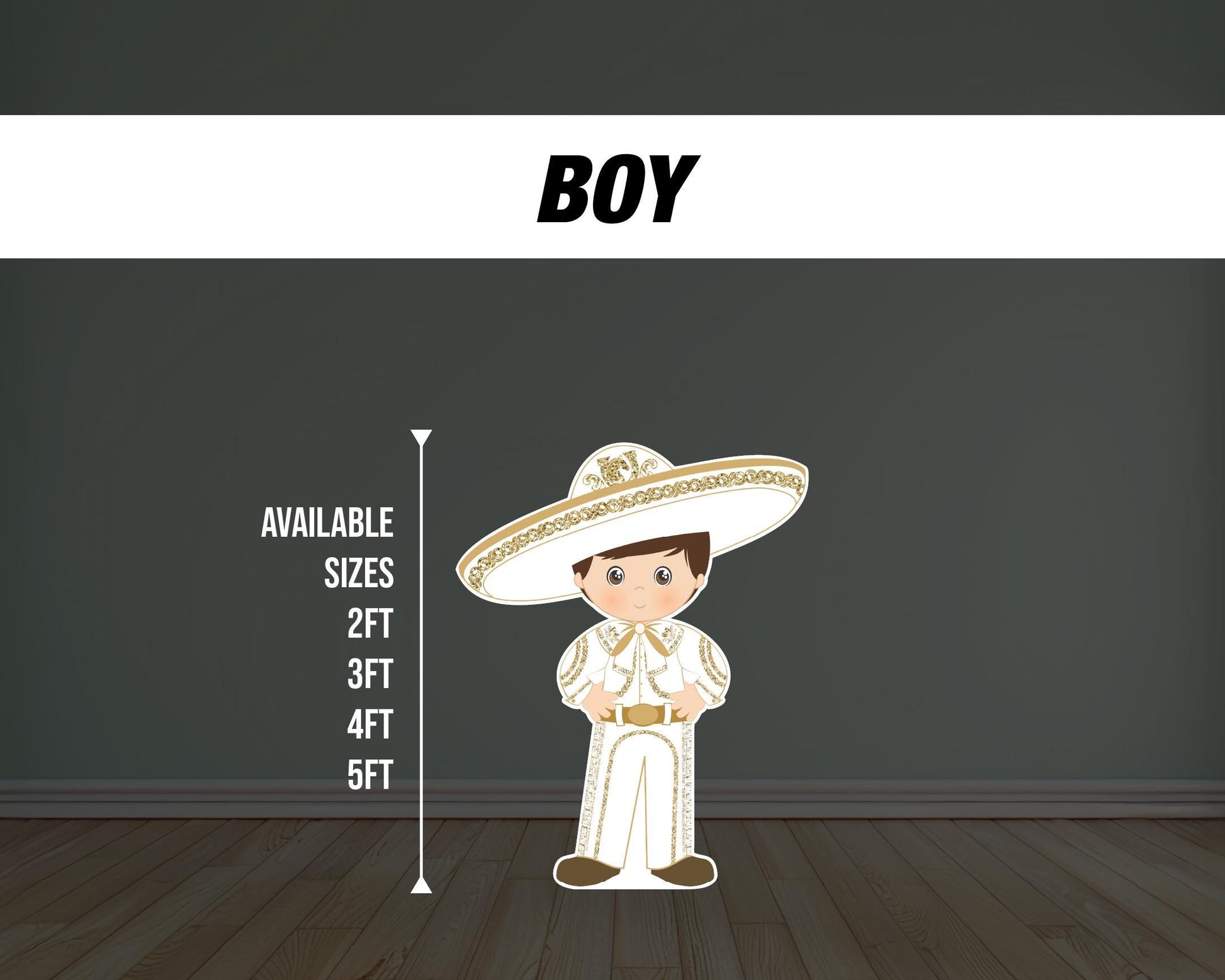 Papel Cortado Backdrop Charro Mariachi Boy Mexican Panel Backdrop with stands, NOT fabric. 4mm coroplast backdrop, First birthday - EzCutoutz
