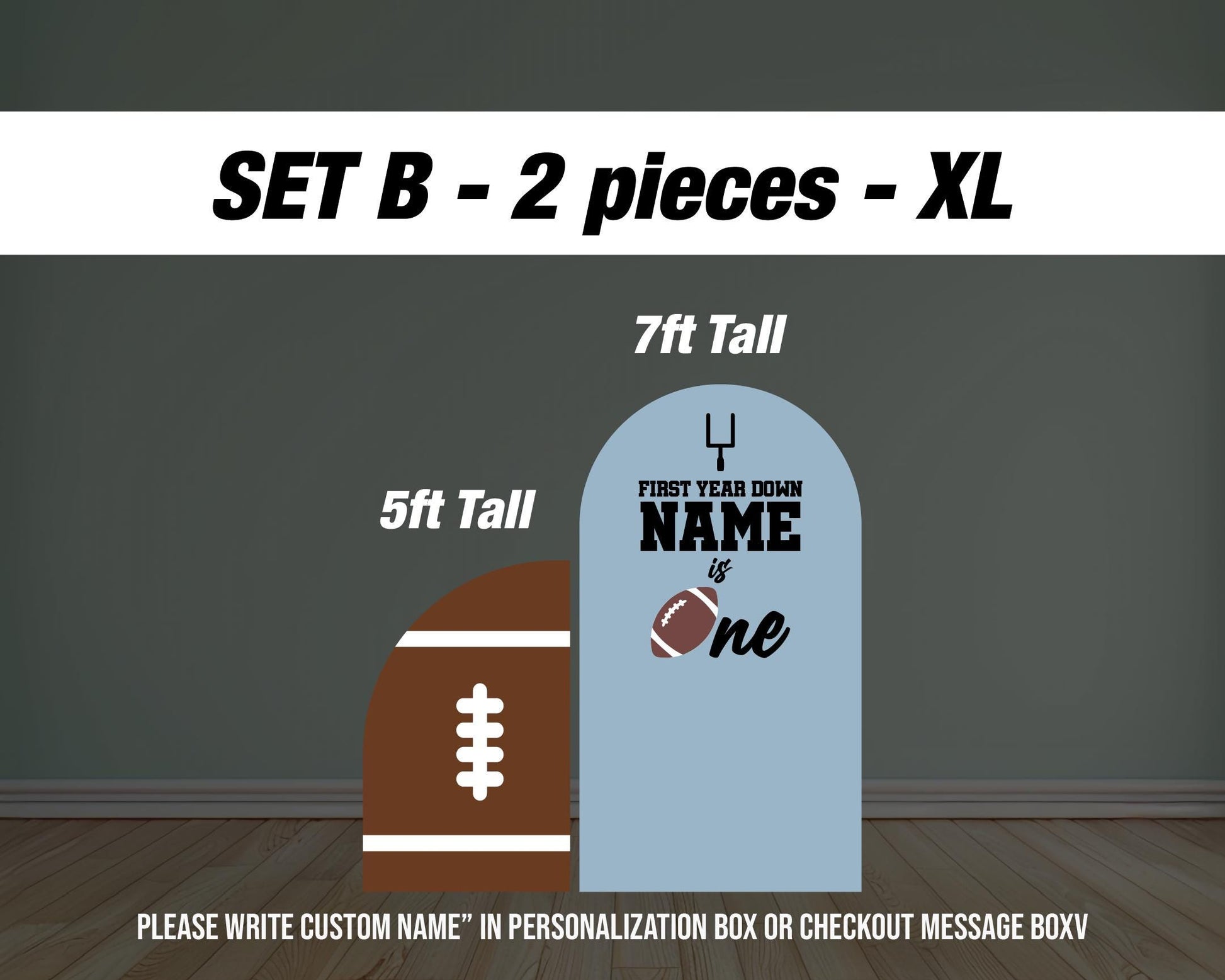 Football First year down Backdrop football themed Panel Backdrop with stands, NOT fabric. 4mm coroplast backdrop, first touchdown - EzCutoutz