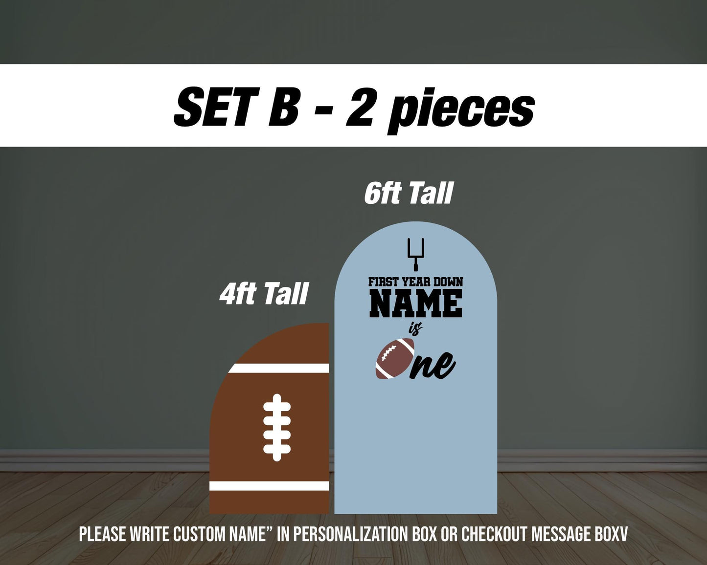 Football First year down Backdrop football themed Panel Backdrop with stands, NOT fabric. 4mm coroplast backdrop, first touchdown - EzCutoutz