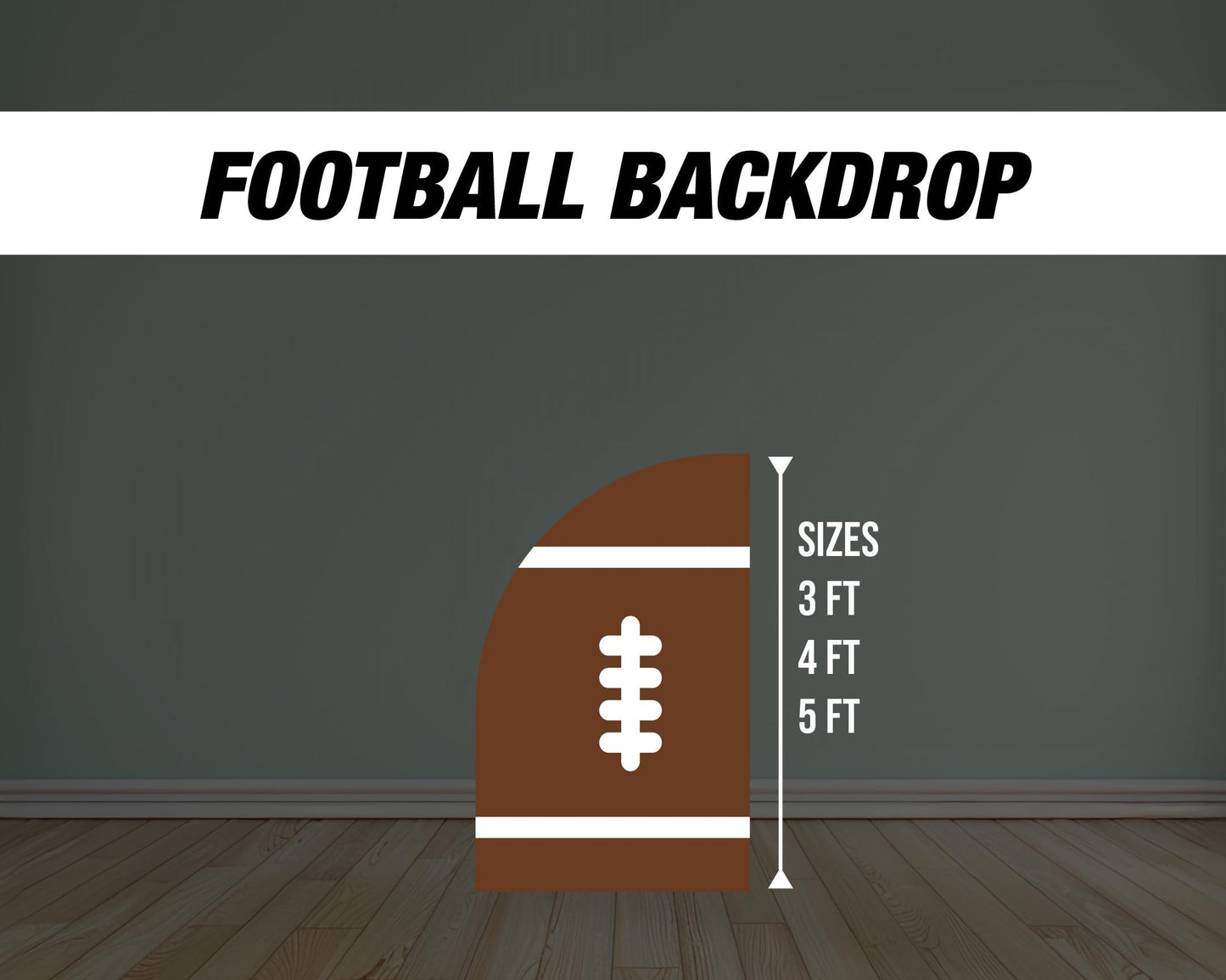 Football First year down Backdrop football themed Panel Backdrop with stands, NOT fabric. 4mm coroplast backdrop, first touchdown - EzCutoutz