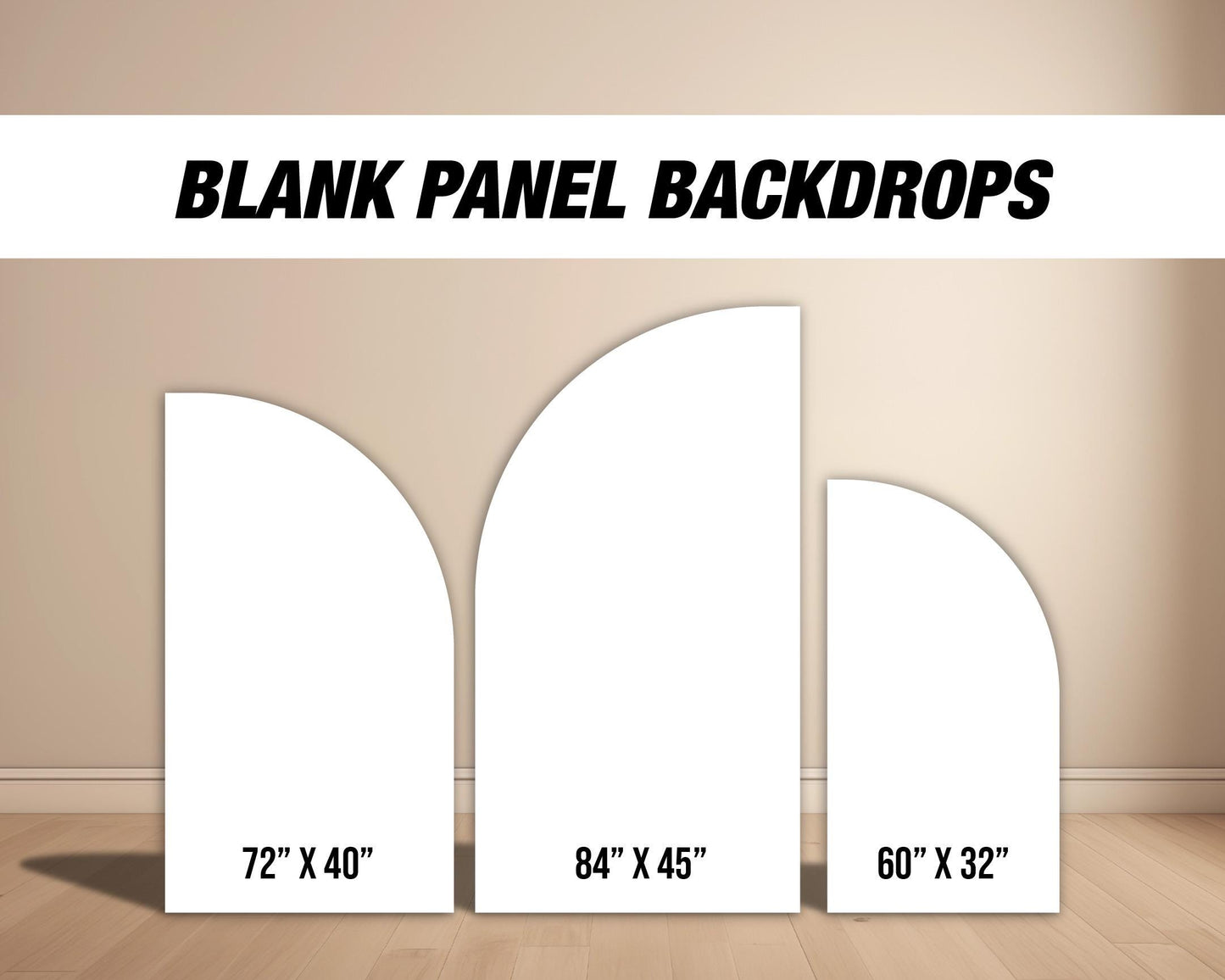 Blank Panel Backdrop Half Arch Pastel Backdrops with stands Half Arch boards, NOT fabric. 4mm coroplast backdrop - EzCutoutz