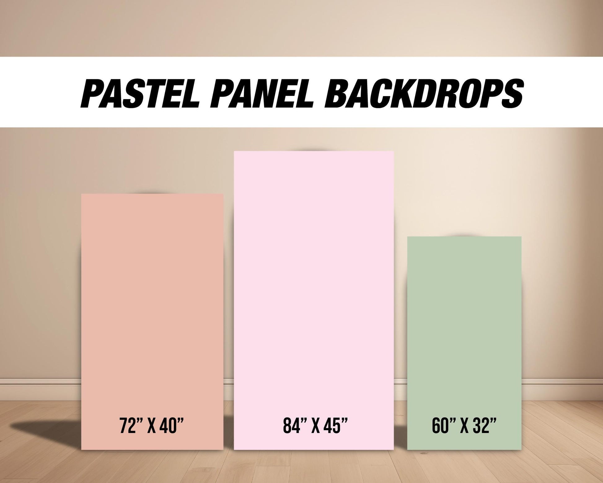 Blank Panel RECTANGLE Backdrop Pastel Backdrops with stands, NOT fabric. 4mm coroplast backdrop - EzCutoutz