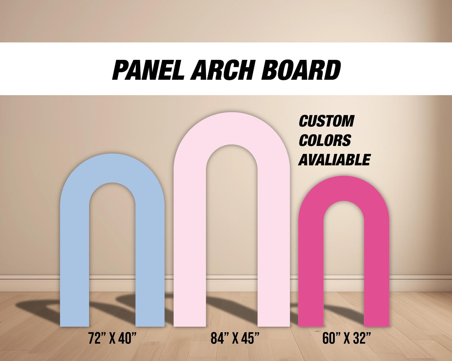 Color Panel Backdrop Arch Pastel Backdrops with stands, Balloon Arch, NOT fabric. 4mm coroplast backdrop - EzCutoutz