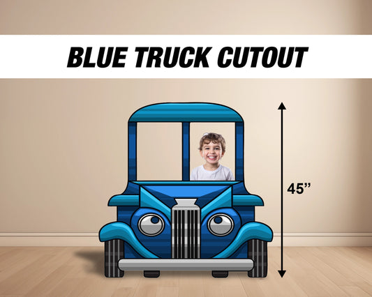 Blue Truck Cutout Decor, Photo Prop, selfie frame Birthday party decor, cutouts, lawn signs, yard sign, backdrop centerpieces, high res - EzCutoutz