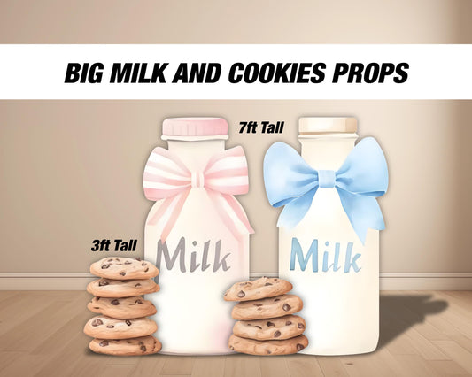 Milk and Cookie Themed props backdrop, decorations, decor, yard sign, lawn sign, centerpieces, stands, NOT fabric. 4mm coroplast backdrop - EzCutoutz