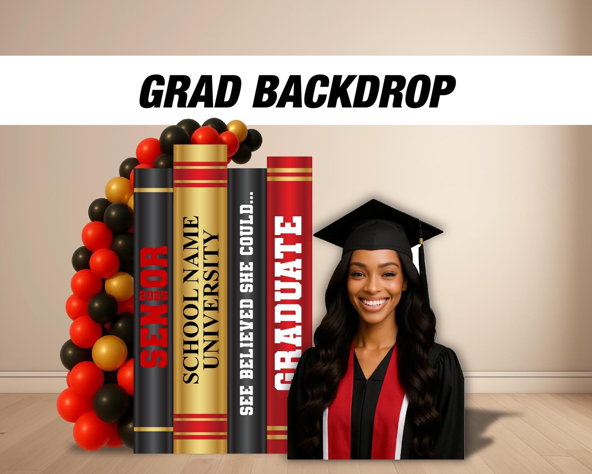 2025 graduation backdrop boards graduation book grad life size cutout