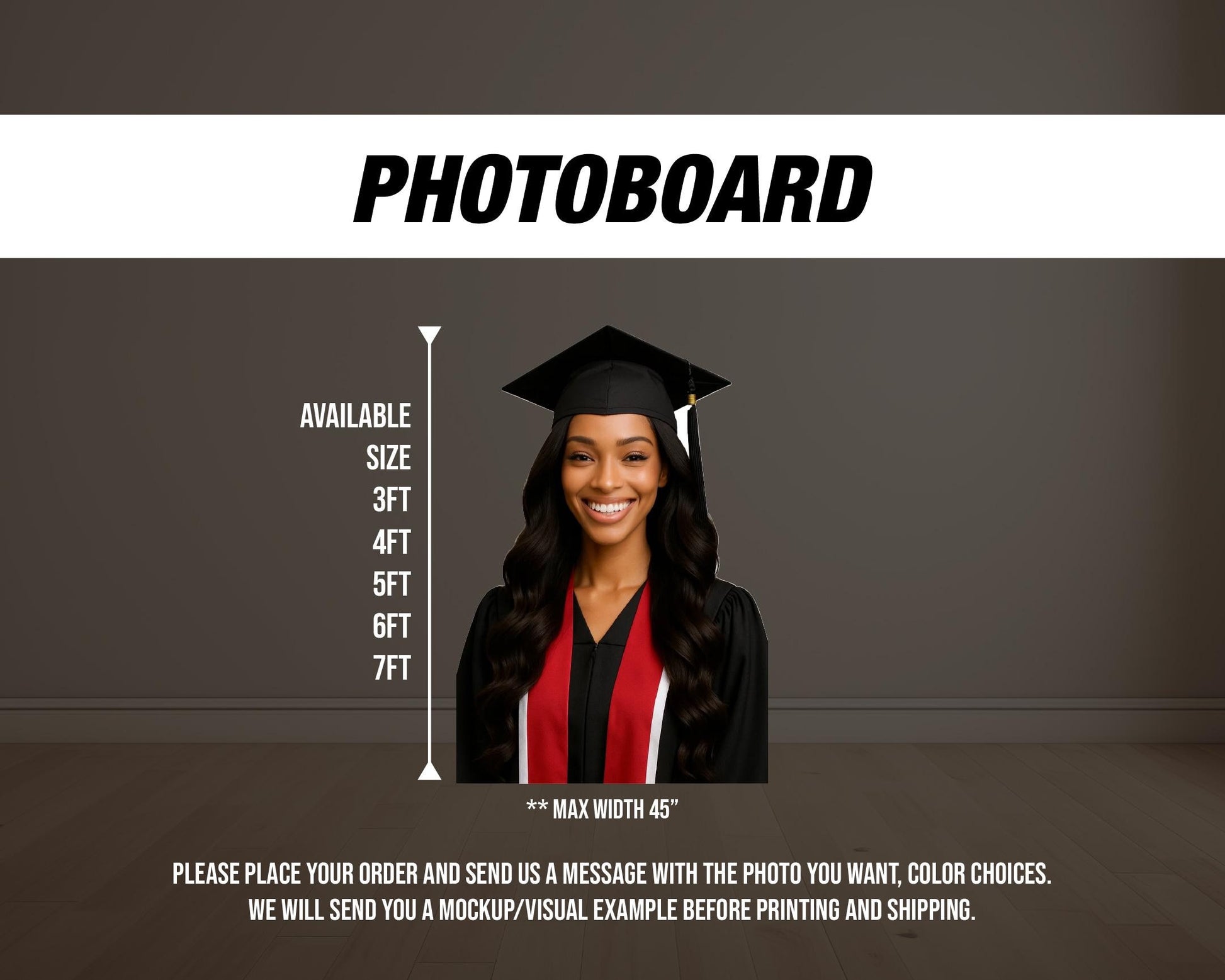 BIG Graduation Backdrop photo board, class of 2025 grad books, graduate photoboard, big photograph celebration rigid board with stands - EzCutoutz