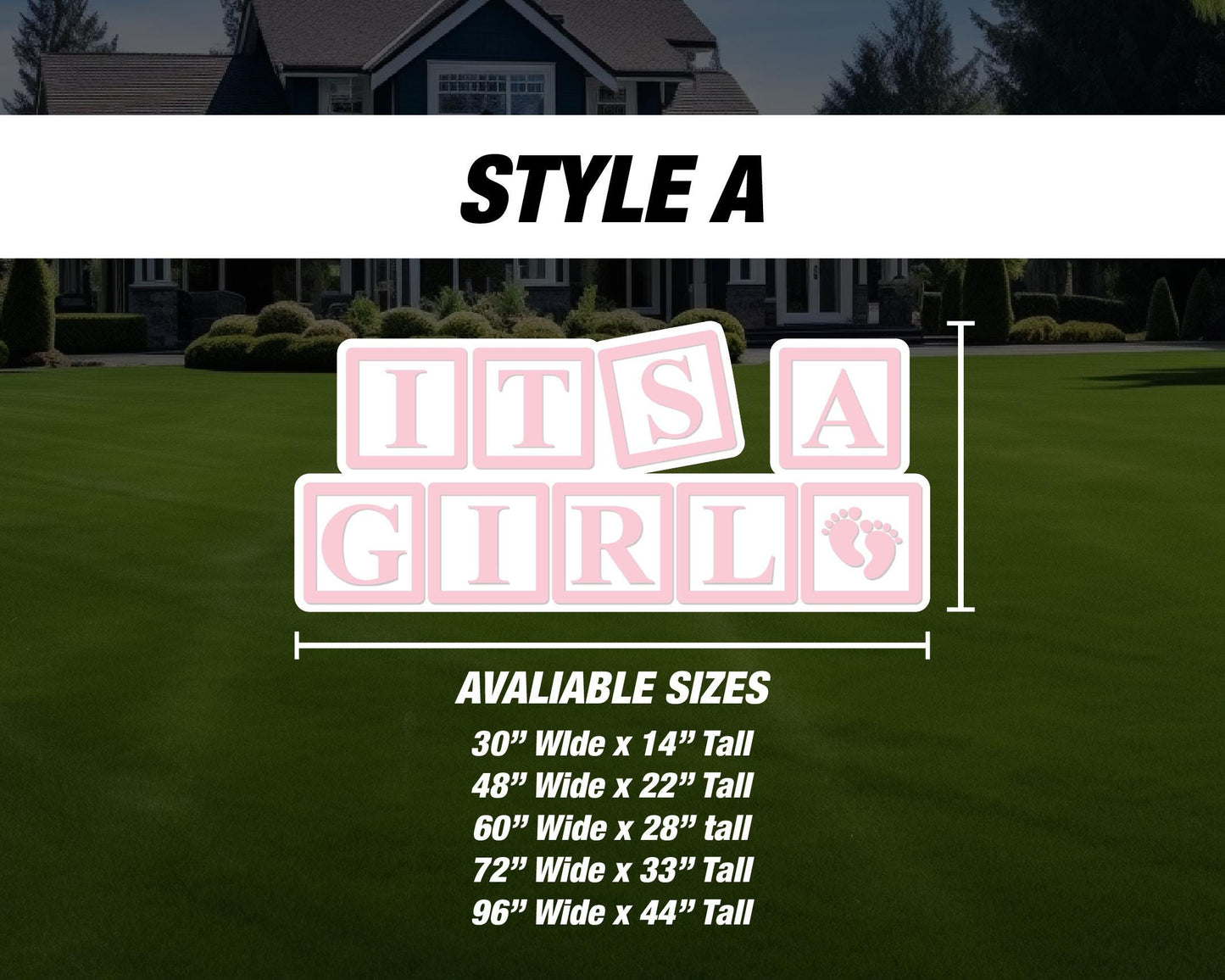 New baby girl baby boy blocks, yard sign, lawn sign, yard art, gender reveal, party decor, centerpieces, pastel pink, pastel blue, high res - EzCutoutz