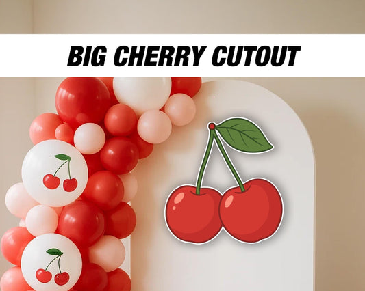 BIG Cherry yard sign lawn sign yard art, prop decoration Cherry Sweet One, cherry on top themed Birthday Decor, baby shower, stakes, standee - EzCutoutz