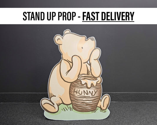 Classic bear winnie the pooh babyshower baby bear teddy bear decor, cutouts, lawn signs, yard sign, backdrop centerpieces, high res - EzCutoutz