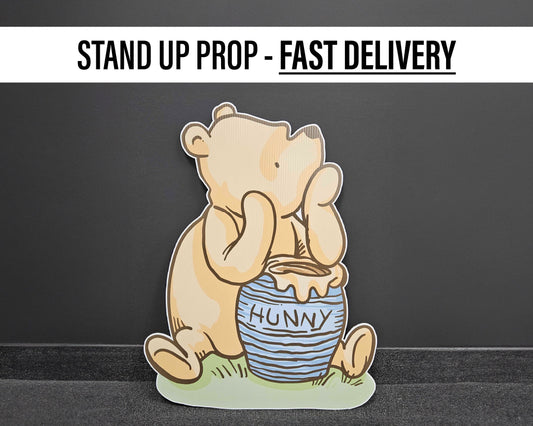 Classic bear winnie the pooh babyshower decor, baby bear teddy bear cutouts, lawn signs, yard sign, backdrop centerpieces, high res - EzCutoutz