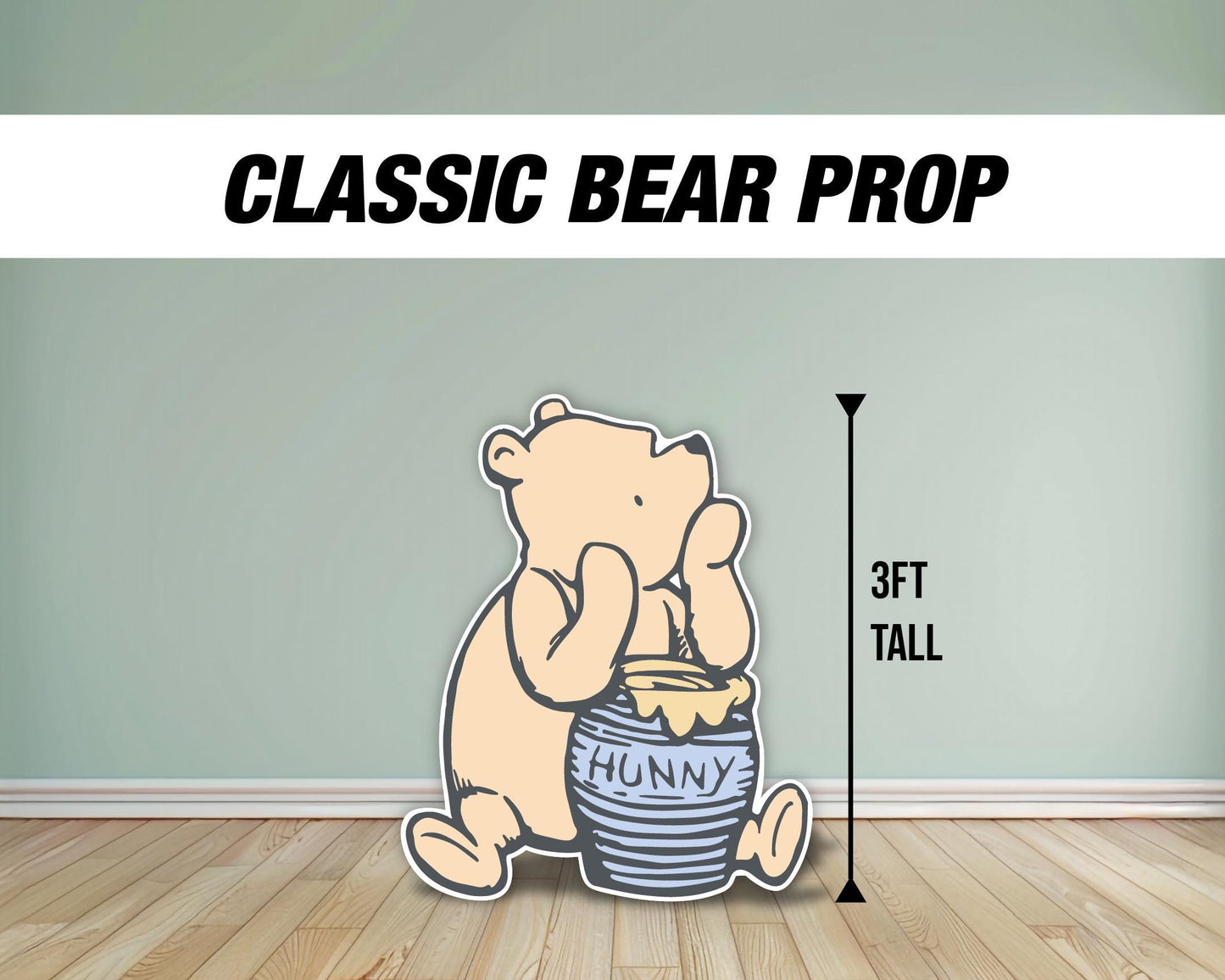 Pastel Classic bear winnie the pooh babyshower baby bear teddy bear decor, cutouts, lawn signs, yard sign, backdrop centerpieces, high res - EzCutoutz