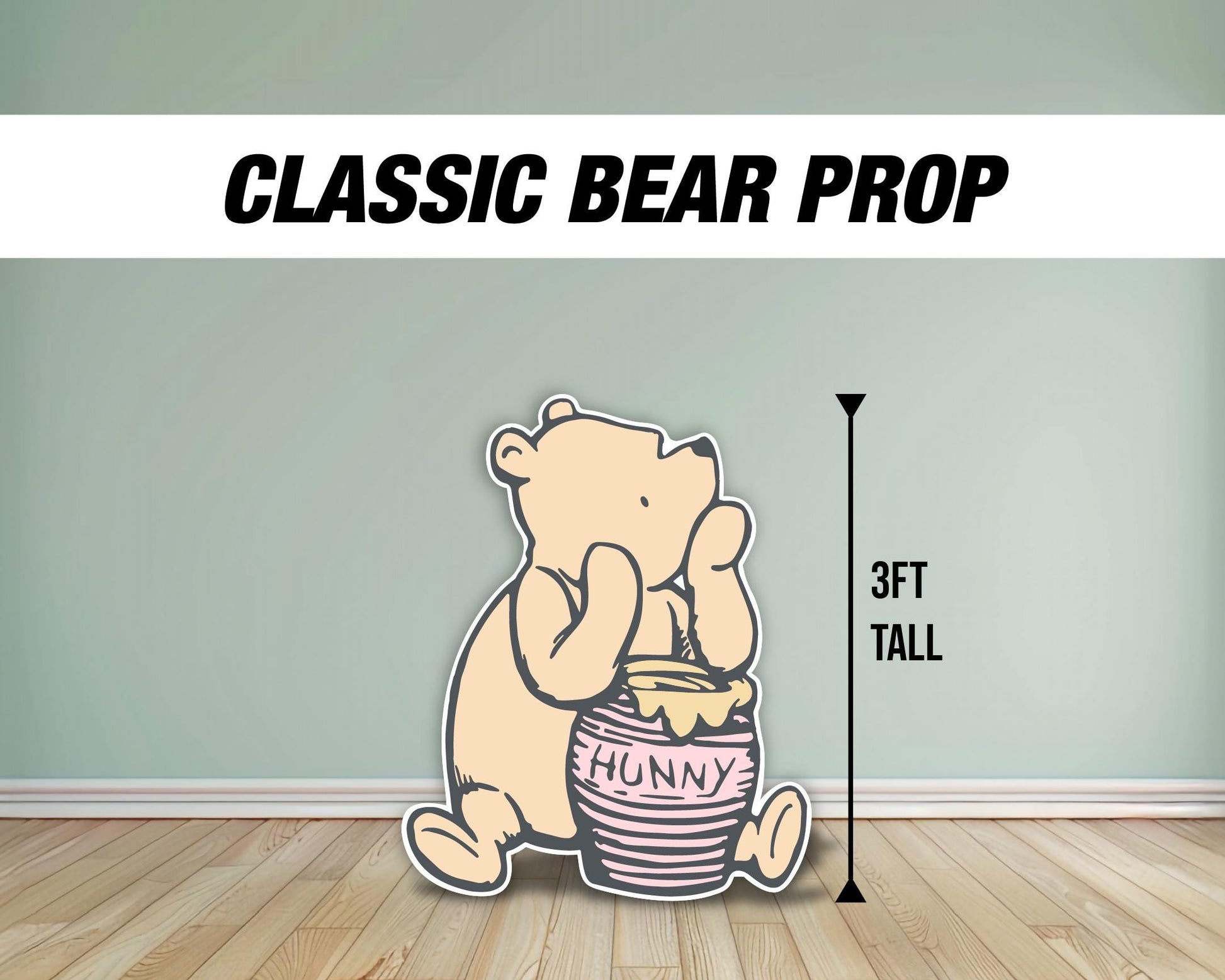 Pastel Classic bear winnie the pooh babyshower baby bear teddy bear decor, cutouts, lawn signs, yard sign, backdrop centerpieces, high res - EzCutoutz